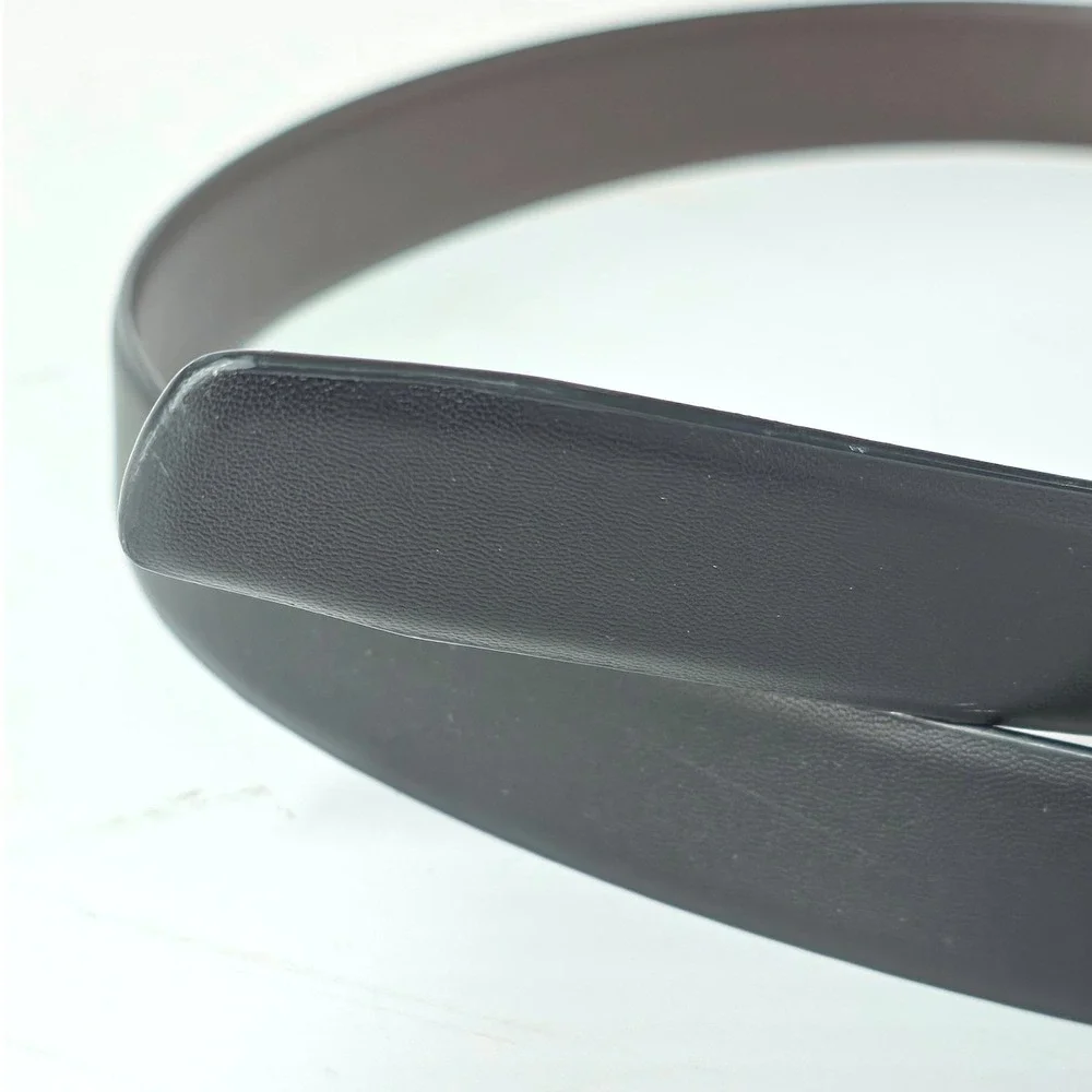 Perry Ellis Mens Belt Black/Brown 42 Reversible Plaque Buckle DP06029